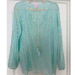 Lilly Pulitzer Teal Summer Top